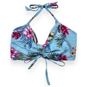 Y2K Hawaiian Tied Halter Crop Top